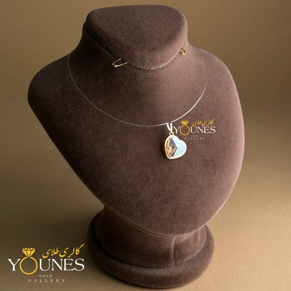 آویز طلا سواروسکی قلبی هلویی